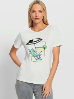 T-shirt à manches courtes motif imprimé devant
