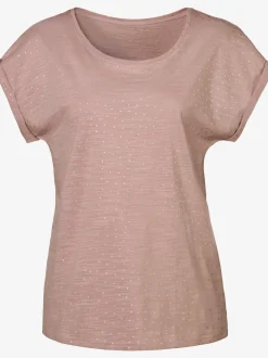 T-shirt à manches courtes petits pois pailletés couleur argent