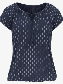 T-shirt à manches courtes plis et houppe à nouer