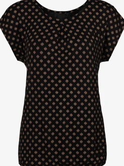 T-shirt à manches courtes plis tendance à l'encolure