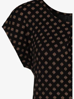 T-shirt à manches courtes plis tendance à l'encolure