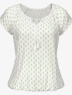 T-shirt à manches courtes plis et houppe à nouer