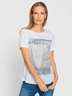 T-shirt à manches courtes petites pierres brillantes fantaisie