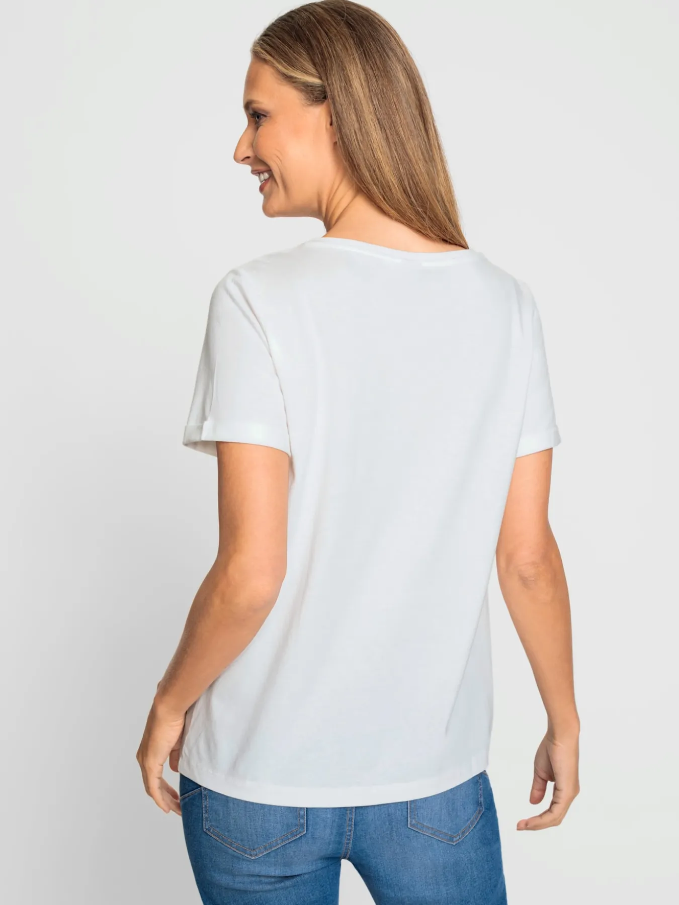 T-shirt à manches courtes petites pierres brillantes fantaisie
