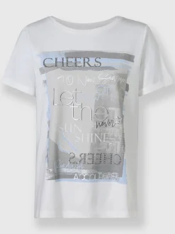 T-shirt à manches courtes petites pierres brillantes fantaisie