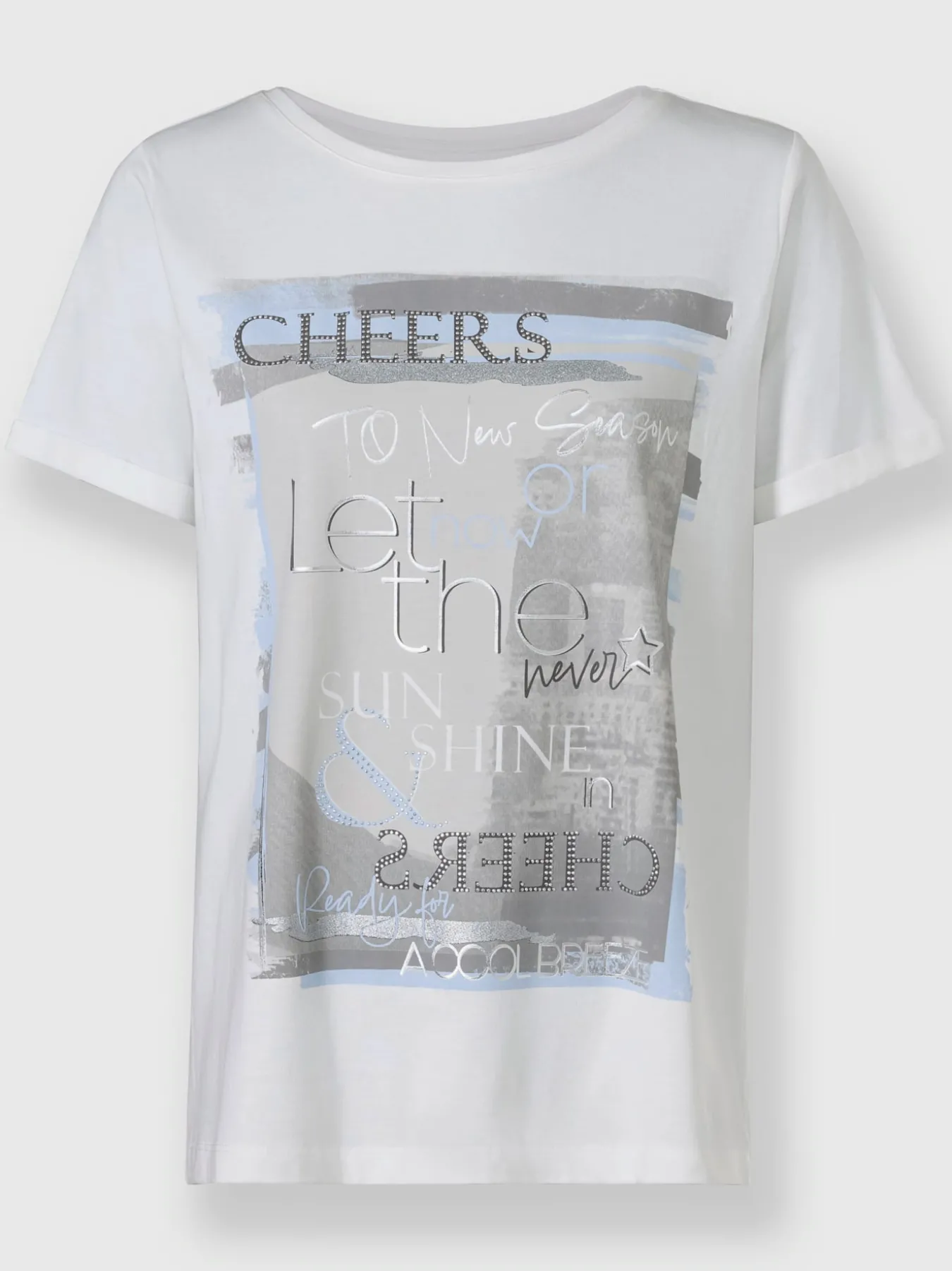 T-shirt à manches courtes petites pierres brillantes fantaisie