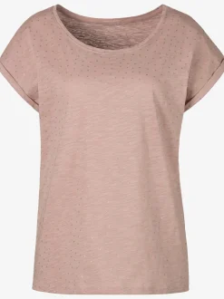 T-shirt à manches courtes petits pois pailletés couleur argent