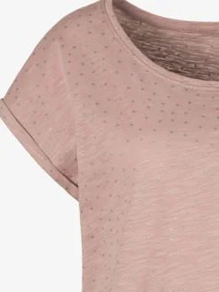 T-shirt à manches courtes petits pois pailletés couleur argent