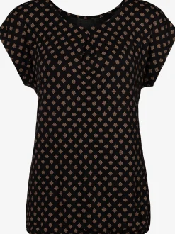 T-shirt à manches courtes plis tendance à l'encolure