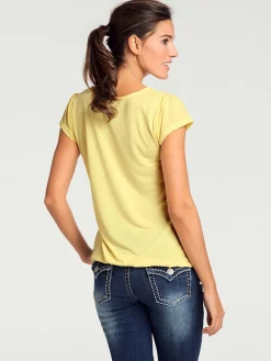 T-shirt à manches courtes qualité dévoré, imprimé effet ton sur ton