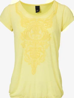 T-shirt à manches courtes qualité dévoré, imprimé effet ton sur ton