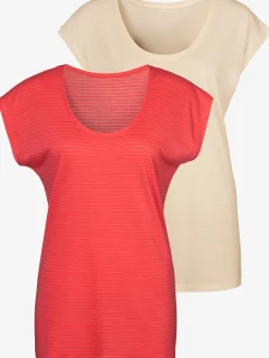 T-shirt à manches courtes qualité dévoré tendance avec rayures