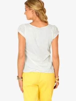 T-shirt à manches courtes qualité dévoré, imprimé effet ton sur ton