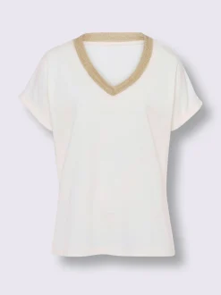 T-shirt à manches courtes ruban à l'encolure