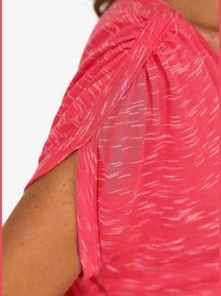 T-shirt à manches courtes superbes fronces aux épaules