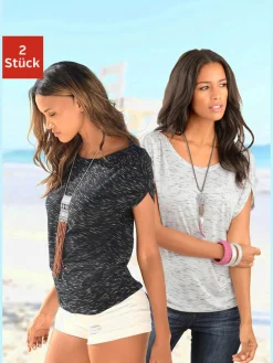 T-shirt à manches courtes superbes fronces aux épaules
