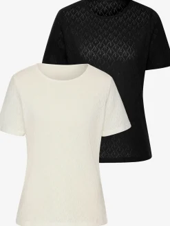 T-shirt à manches courtes tricot fin ajouré