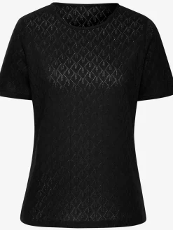 T-shirt à manches courtes tricot fin ajouré
