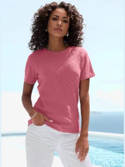 T-shirt à manches courtes tricot fin ajouré