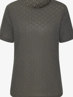T-shirt à manches courtes tricot fin ajouré