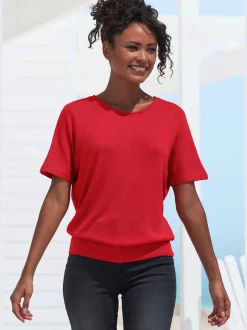 T-shirt à manches courtes tricot fin particulièrement doux