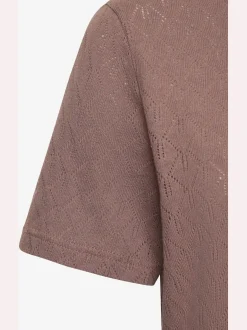 T-shirt à manches courtes tricot fin ajouré