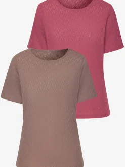 T-shirt à manches courtes tricot fin ajouré