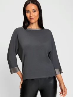 T-shirt à manches longues bords ouverts modernes