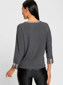 T-shirt à manches longues bords ouverts modernes