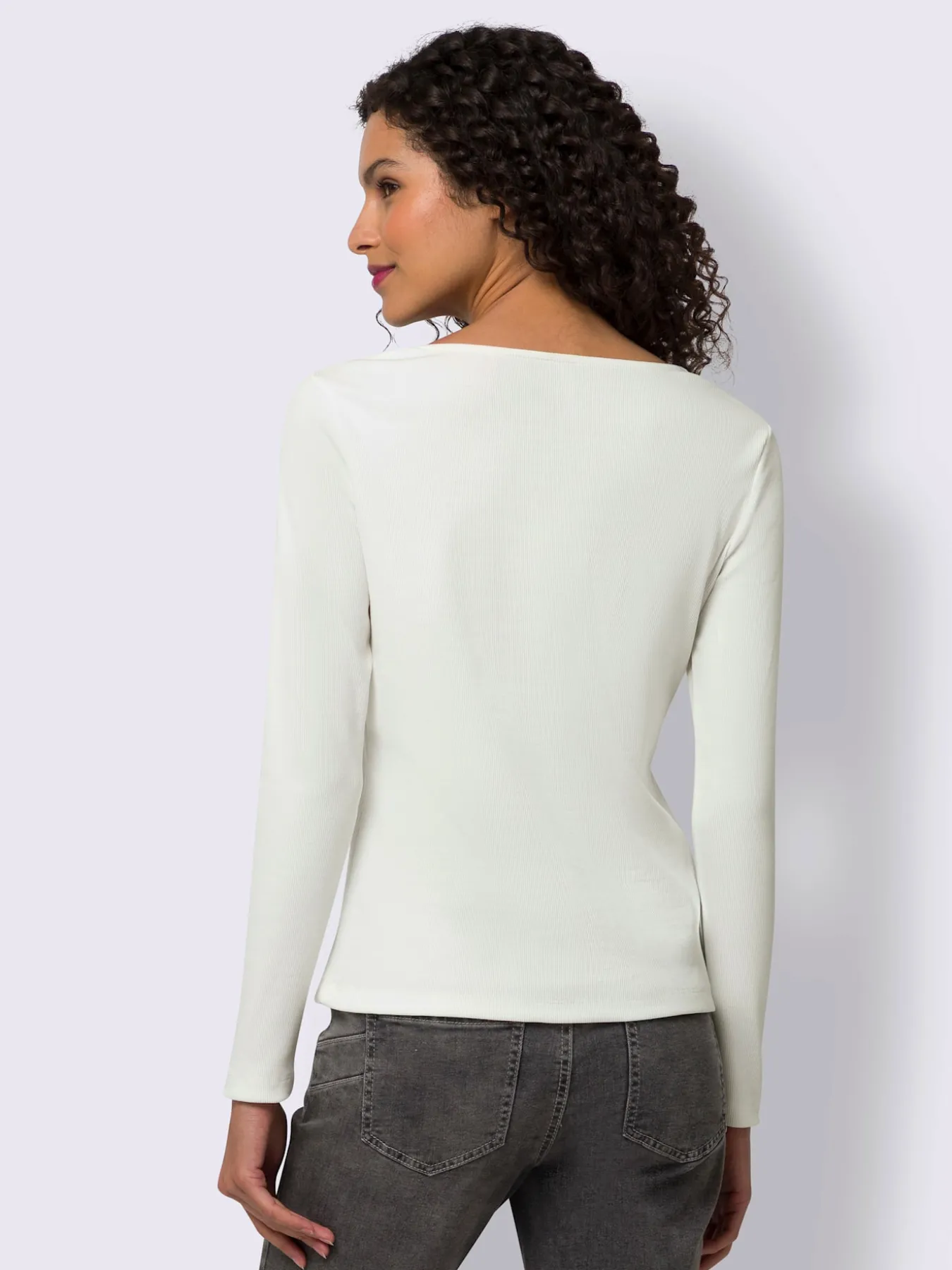 T-shirt à manches longues détails en dentelle tendance