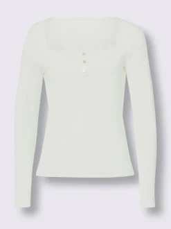 T-shirt à manches longues détails en dentelle tendance