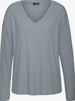 T-shirt à manches longues en tricot côtelé