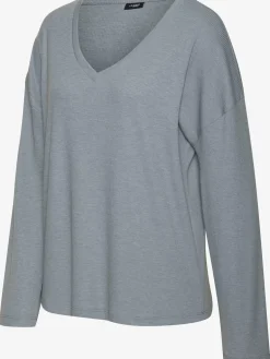 T-shirt à manches longues en tricot côtelé