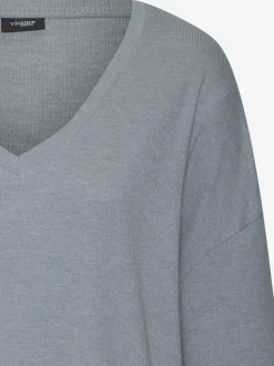 T-shirt à manches longues en tricot côtelé