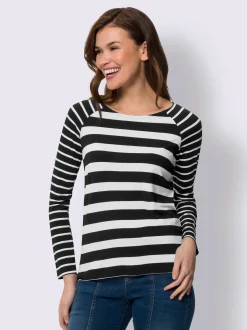 T-shirt à manches longues haut à rayures