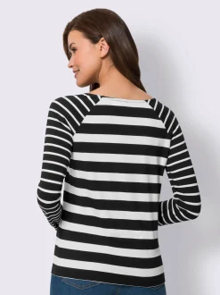 T-shirt à manches longues haut à rayures