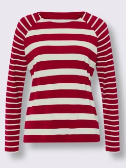 T-shirt à manches longues haut à rayures