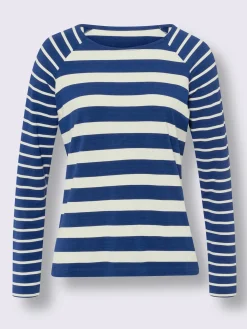 T-shirt à manches longues haut à rayures