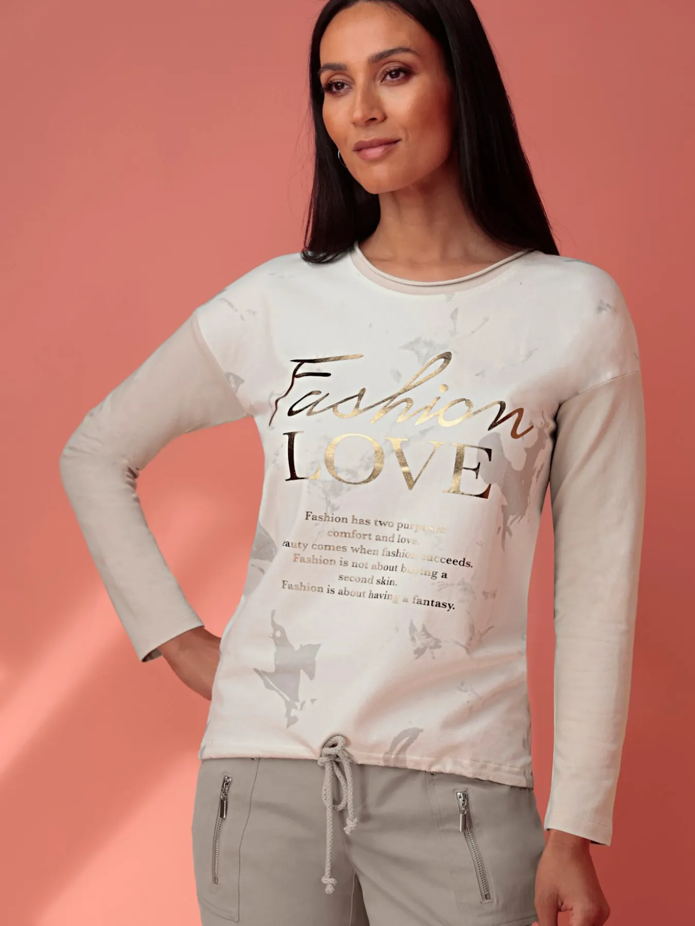 T-shirt à manches longues joli aspect batik
