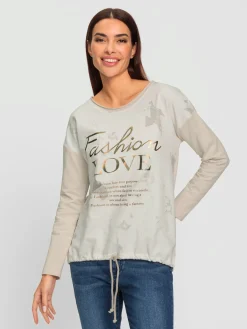 T-shirt à manches longues joli aspect batik