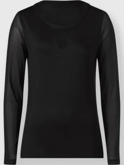 T-shirt à manches longues manches en maille