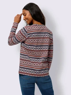 T-shirt à manches longues mélange de motifs