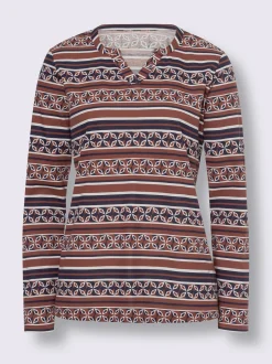 T-shirt à manches longues mélange de motifs