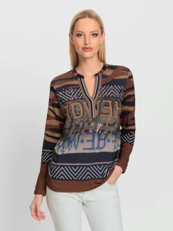 T-shirt à manches longues motif imprimé exclusif