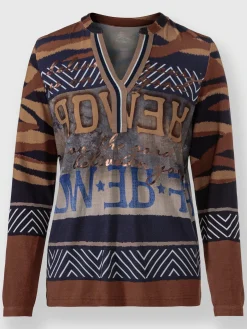 T-shirt à manches longues motif imprimé exclusif