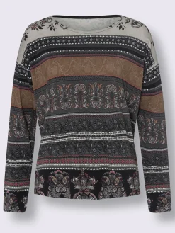 T-shirt à manches longues motif imprimé romantique