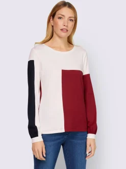 T-shirt à manches longues motif color block tendance