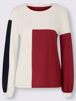 T-shirt à manches longues motif color block tendance