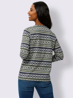 T-shirt à manches longues mélange de motifs