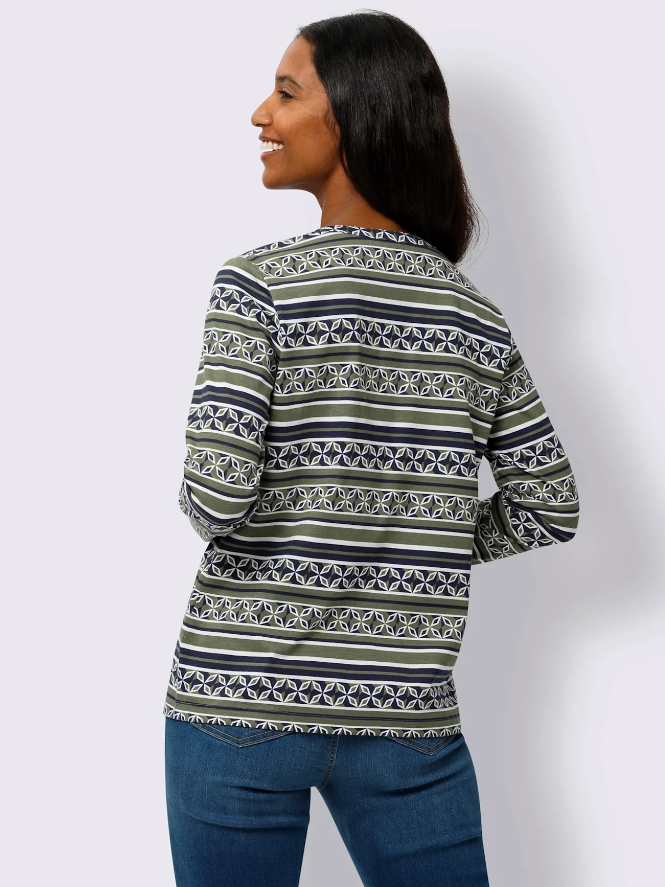 T-shirt à manches longues mélange de motifs